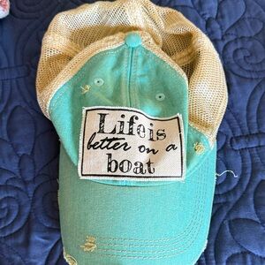 Teal and Tan Women's Trucker Hat